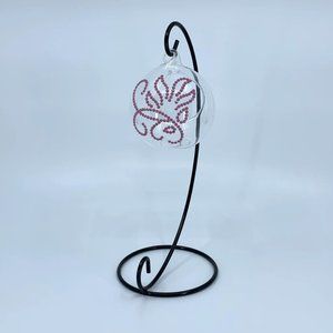 Hanging Glass Terrarium. Pink Diamond Dotz swirl design. 3.5x3x2